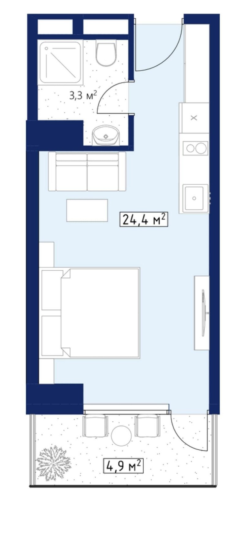 1-Room Apartment For Sale In Batumi, Calligraphy Towers view 8