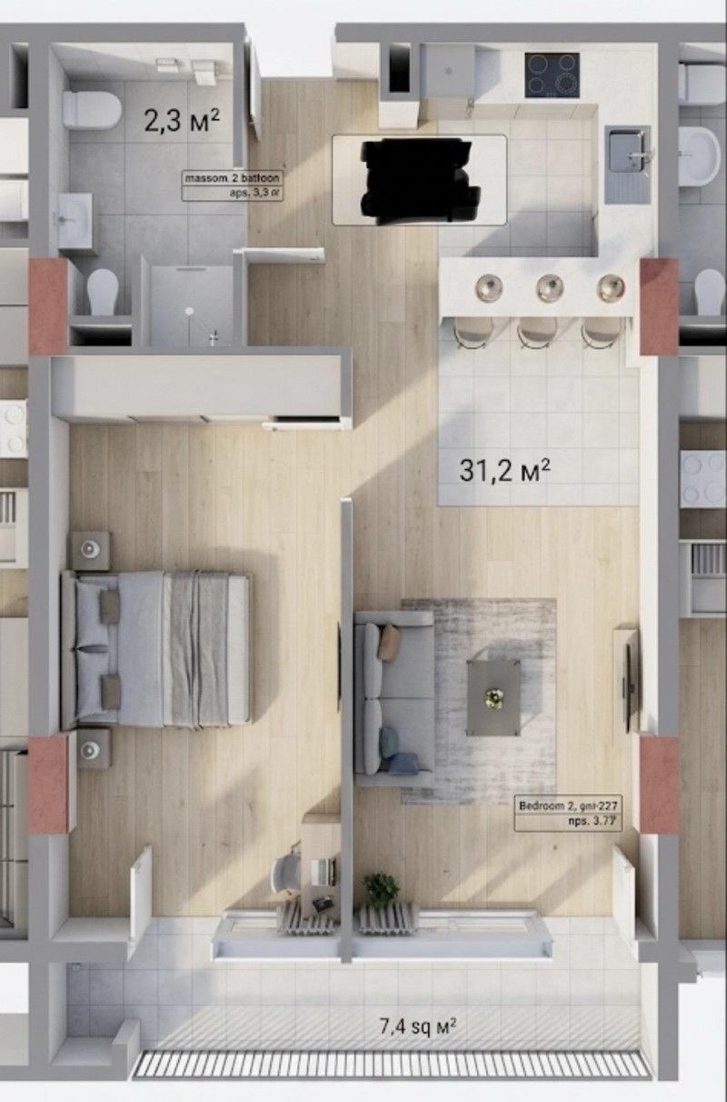 Didi Dighomi Inn: Studio, 64.0 M² | Korter.Ge view 11