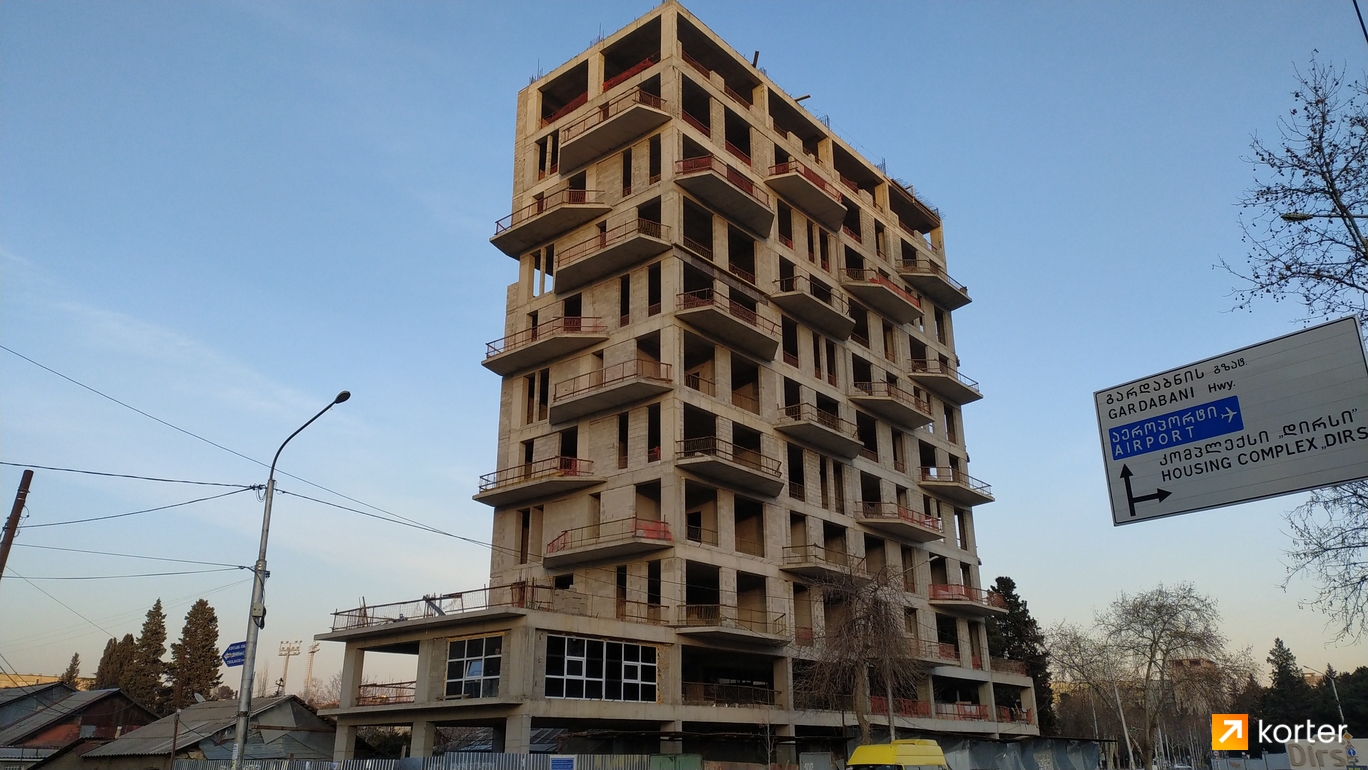 მშენებლობის პროცესი დელუქს ისანი - რაკურსი 2, თებერვალი 2020