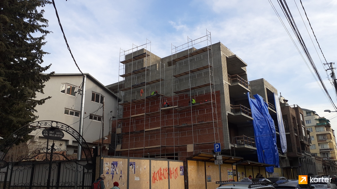 Construction progress Downtown Apartments - Spot 1, December 2021