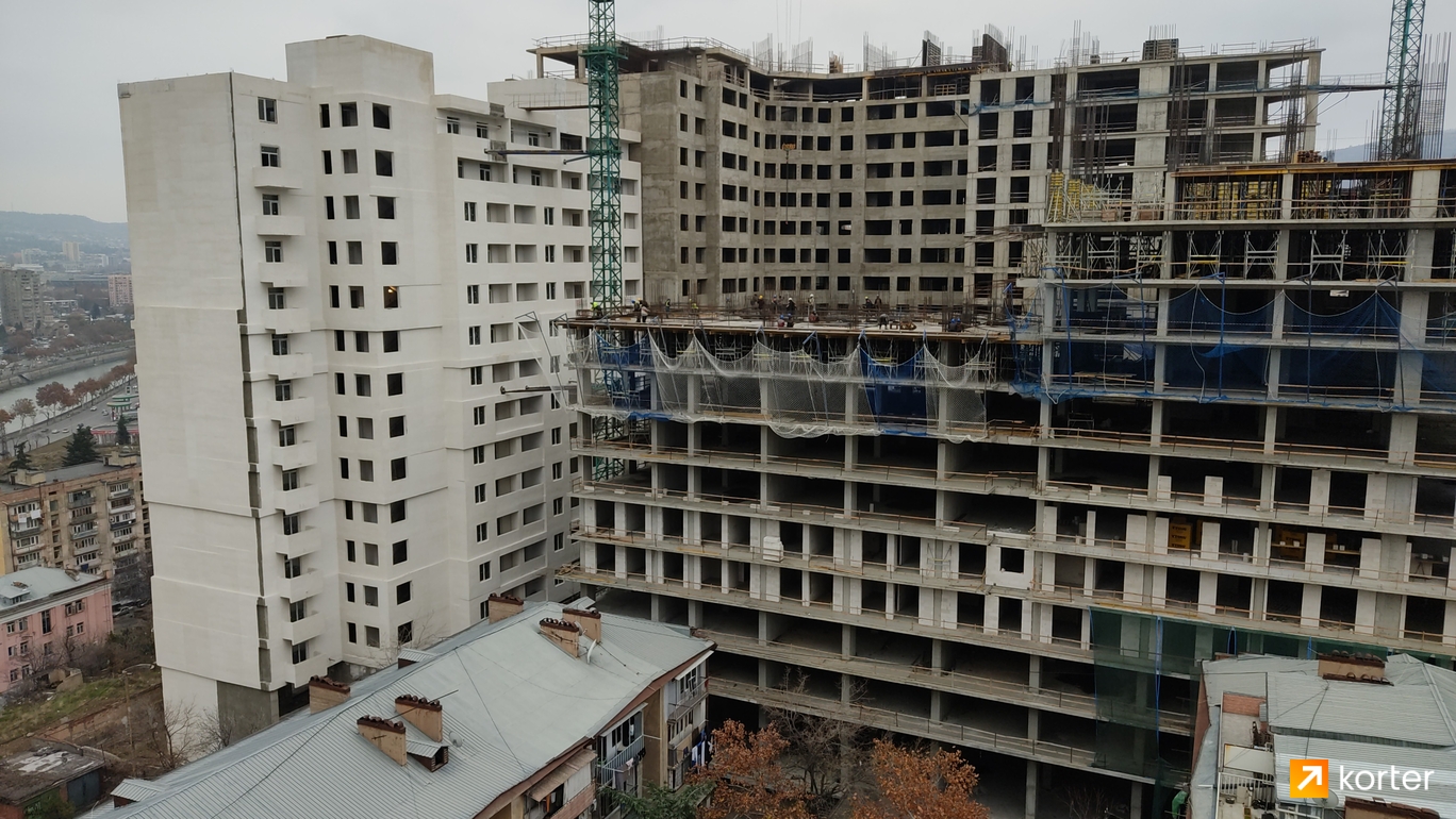 Construction progress White Square Shartava - Spot 1, December 2022