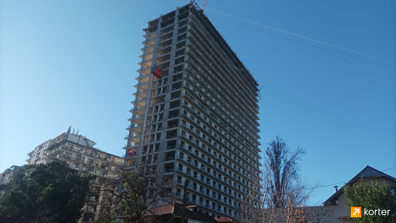 მშენებლობის პროცესი Wyndham Residence Batumi - რაკურსი 4, December 2022