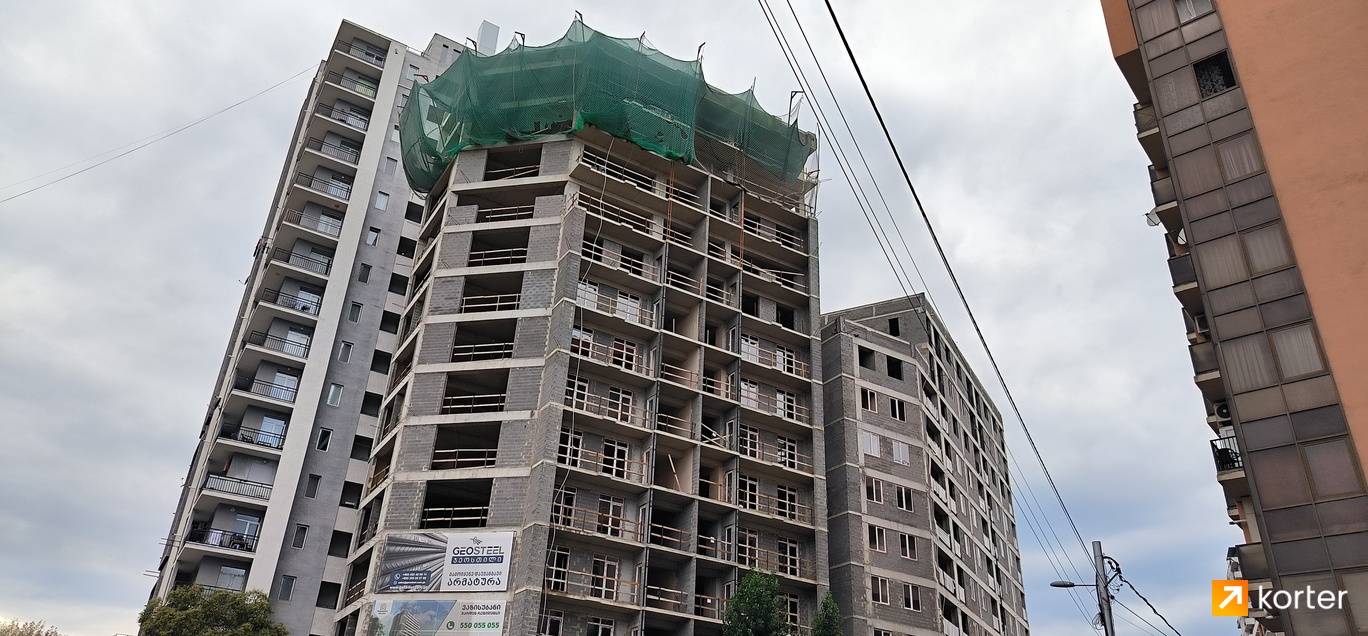 მშენებლობის პროცესი Vazisubani Residence - რაკურსი 2, სექტემბერი 2023