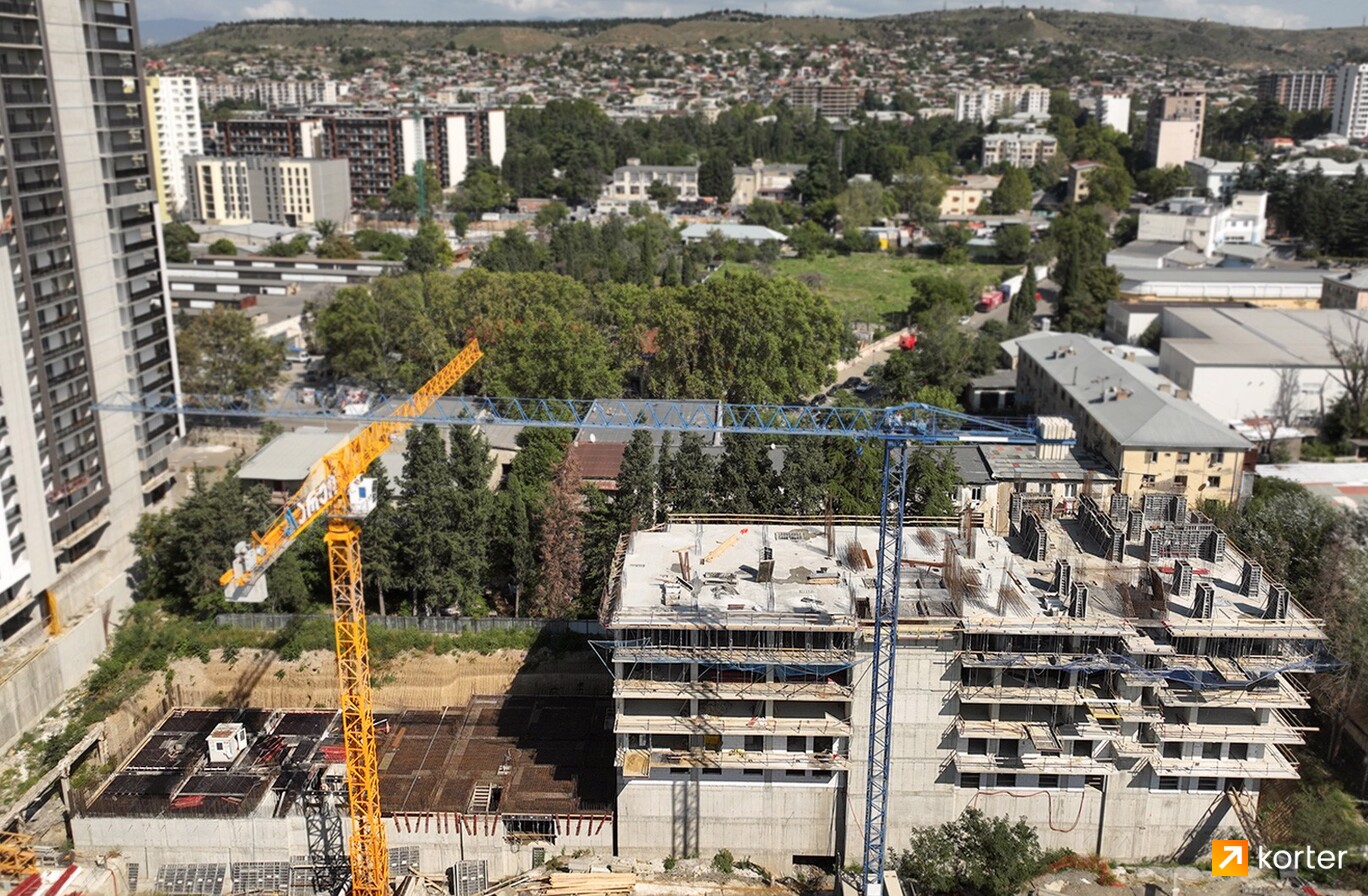 მშენებლობის პროცესი არქი კიკვიძის ბაღთან - რაკურსი 3, ოქტომბერი 2023