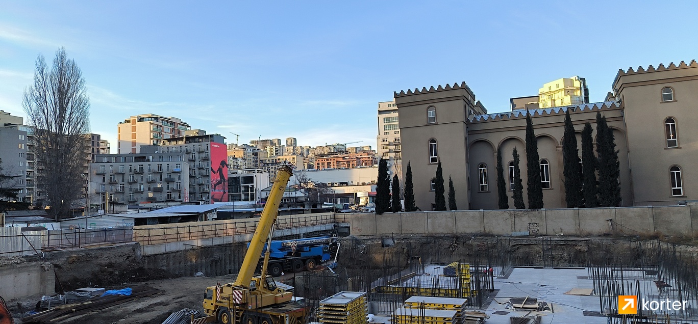 მშენებლობის პროცესი Kazbegi Residence - რაკურსი 2, February 2024