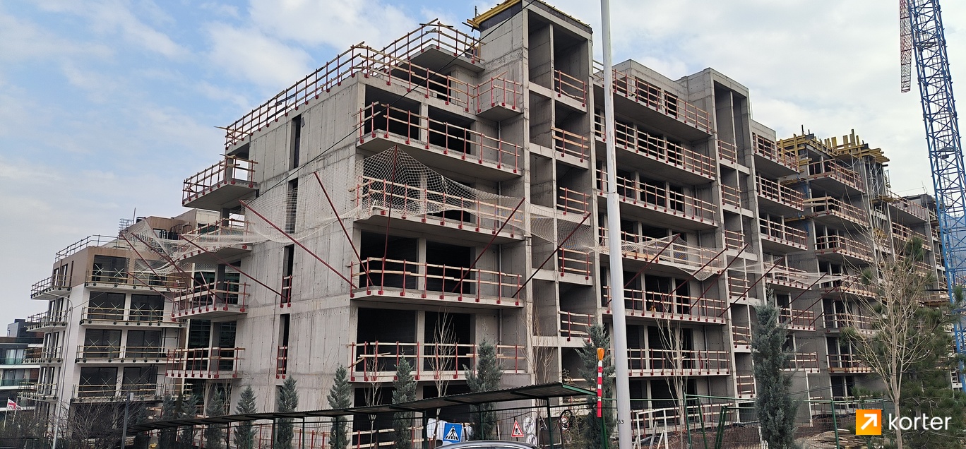 Construction progress Krtsanisi Resort Residence - Spot 1, February 2024