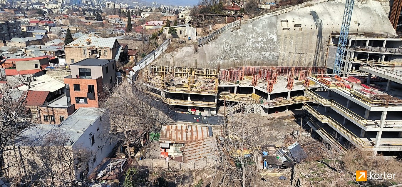 მშენებლობის პროცესი Old City Panorama - რაკურსი 5, თებერვალი 2024