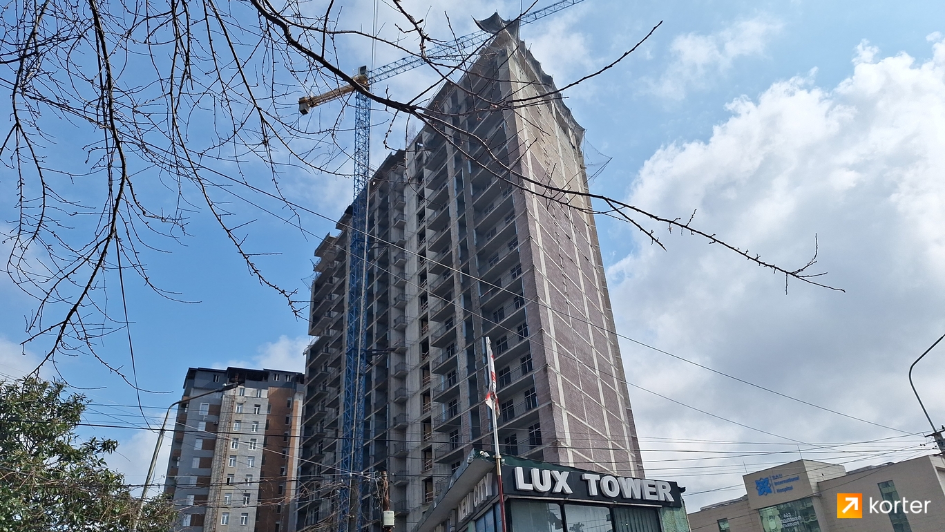 მშენებლობის პროცესი Lux Tower - რაკურსი 3, მარტი 2024