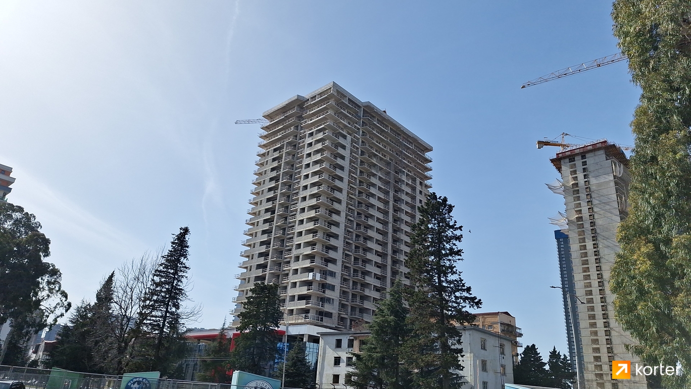 მშენებლობის პროცესი Arcon Batumi Residence - რაკურსი 7, მარტი 2024