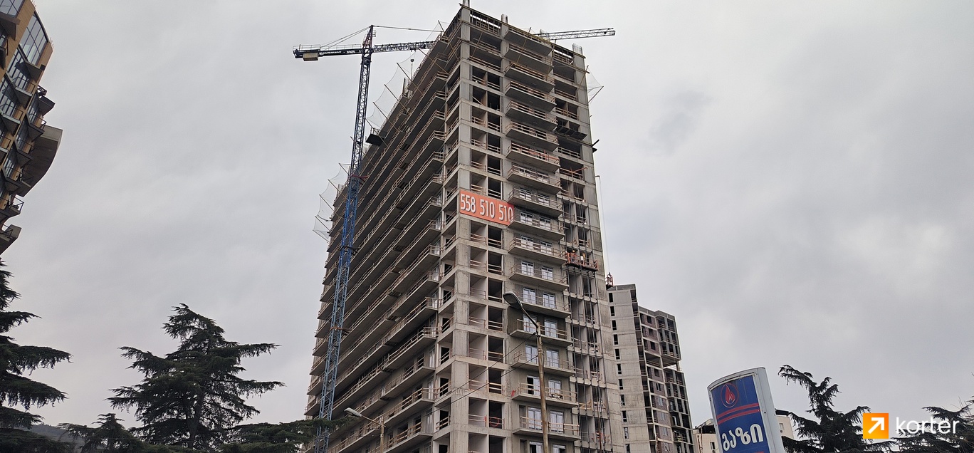 Construction progress M Tower Ortachala - Spot 2, მარტი 2024