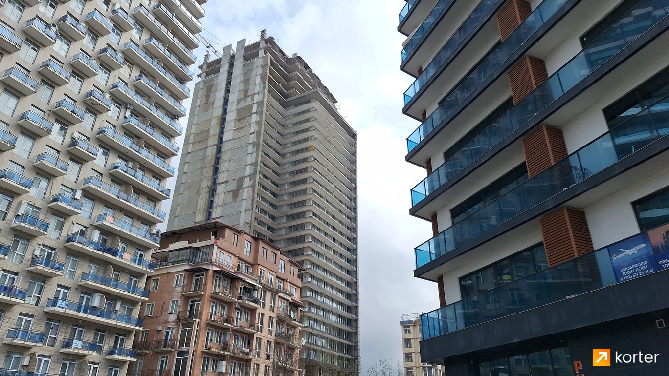 მშენებლობის პროცესი Batumi Beach Tower - რაკურსი 1, March 2024