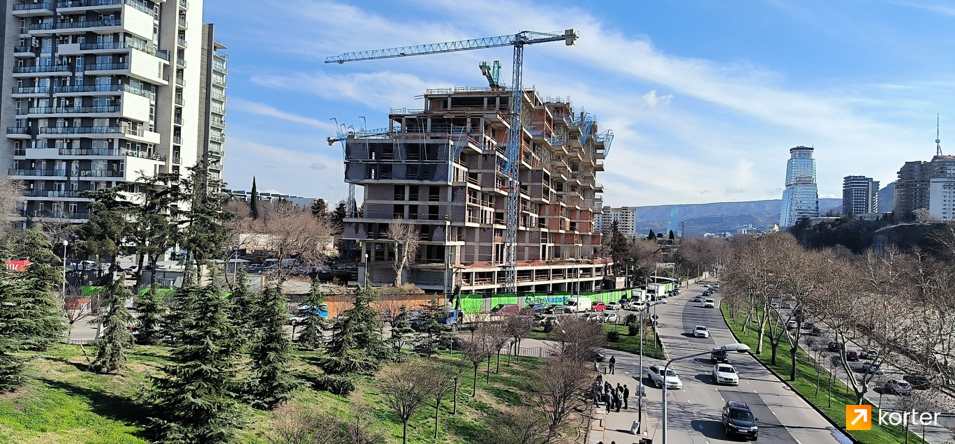 მშენებლობის პროცესი Tbilisi Terrace - რაკურსი 2, March 2024