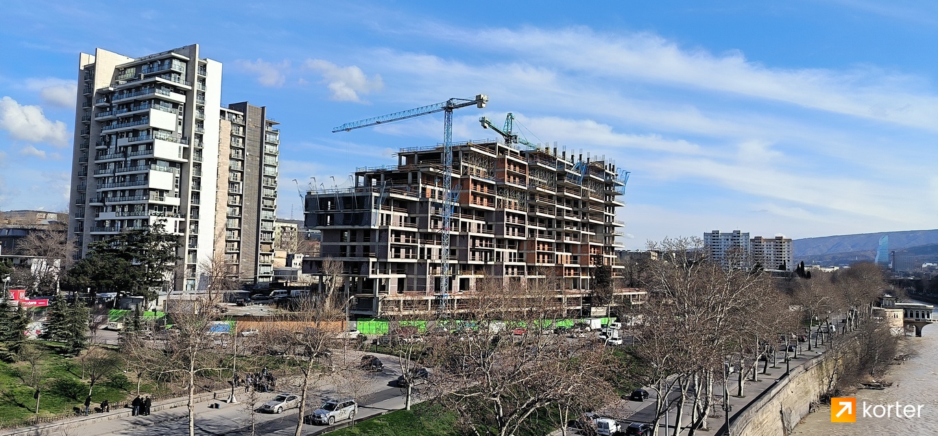 მშენებლობის პროცესი Tbilisi Terrace - რაკურსი 1, March 2024