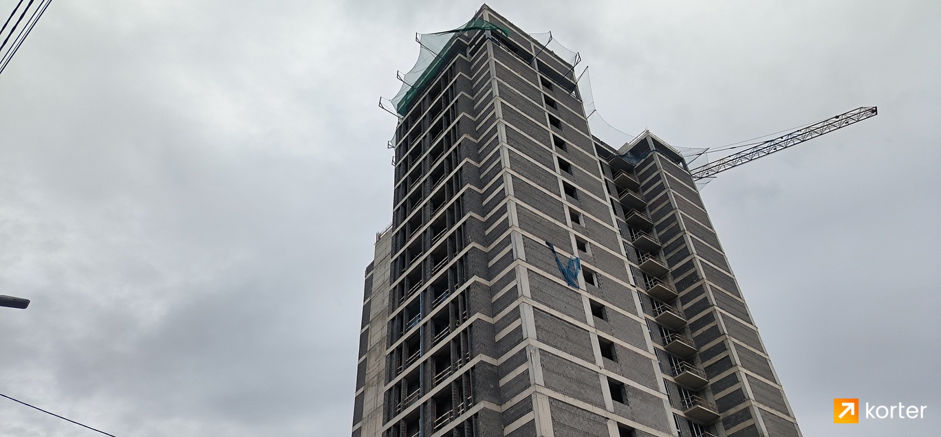 Construction progress Sarajishvili Tower - Spot 1, April 2024