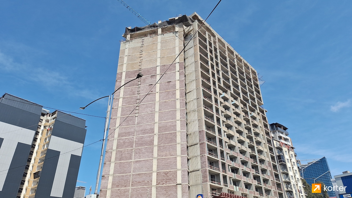 მშენებლობის პროცესი Lux Tower - რაკურსი 4, აპრილი 2024