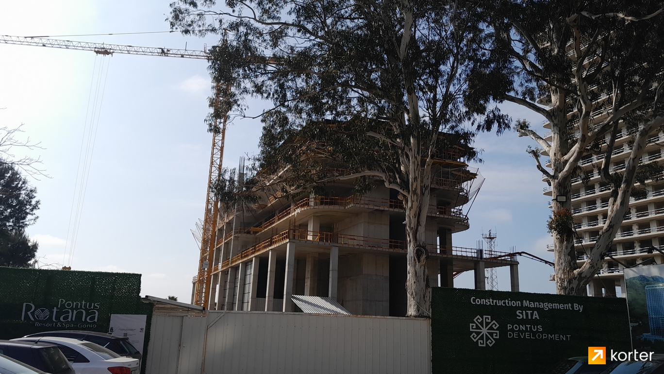 Construction progress Pontus Rotana Resort & Spa Gonio - Spot 3, апрель 2024