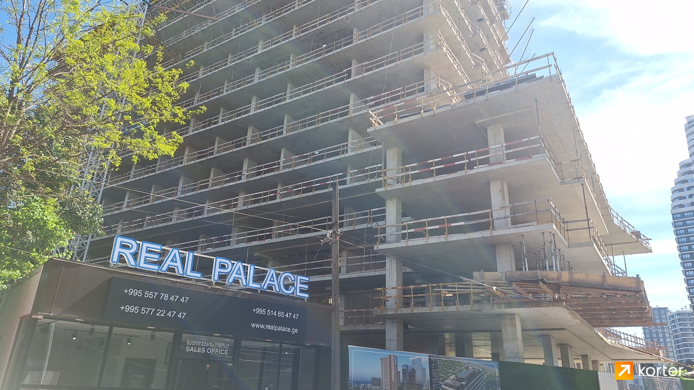 მშენებლობის პროცესი Real Palace Blue - რაკურსი 3, апрель 2024