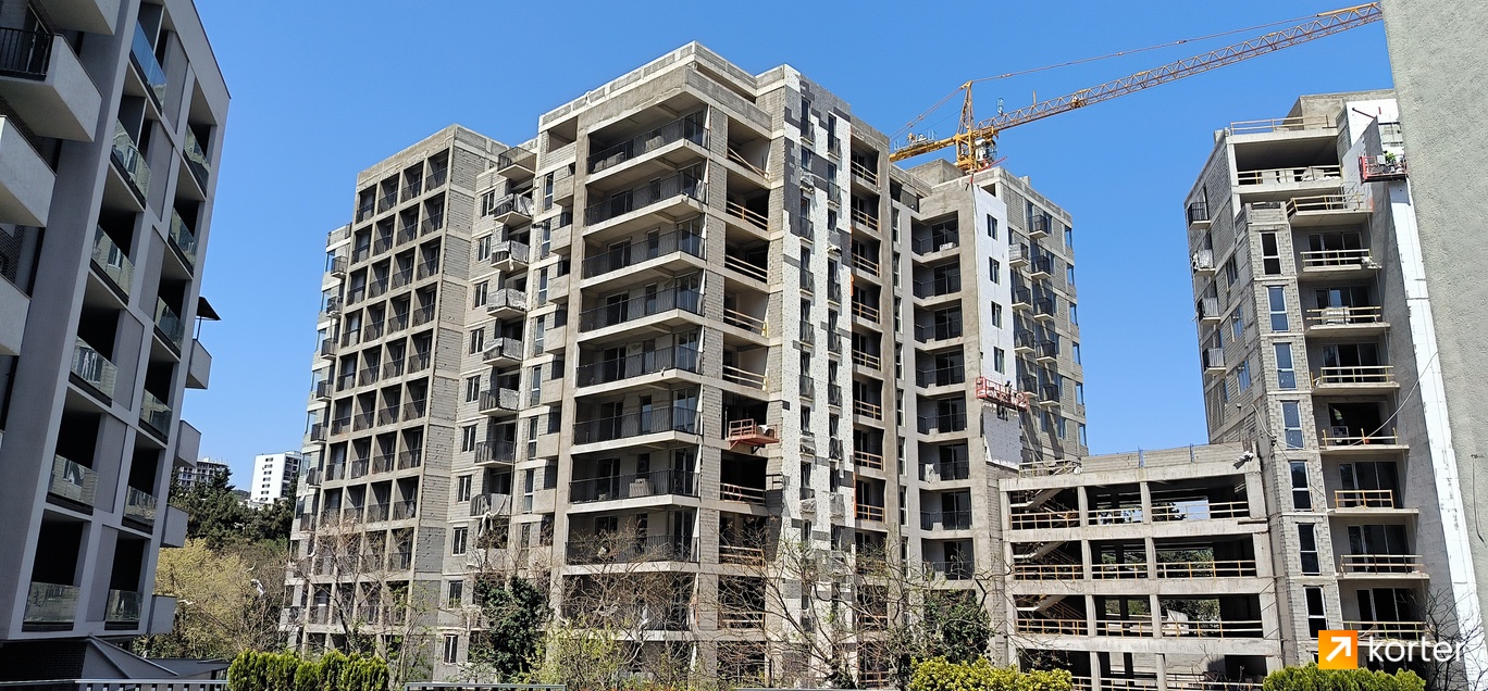 მშენებლობის პროცესი Krtsanisi Modern - რაკურსი 1, აპრილი 2024
