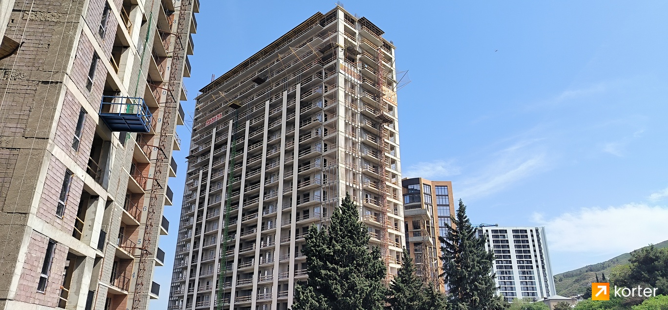 მშენებლობის პროცესი M Tower Ortachala - რაკურსი 1, April 2024