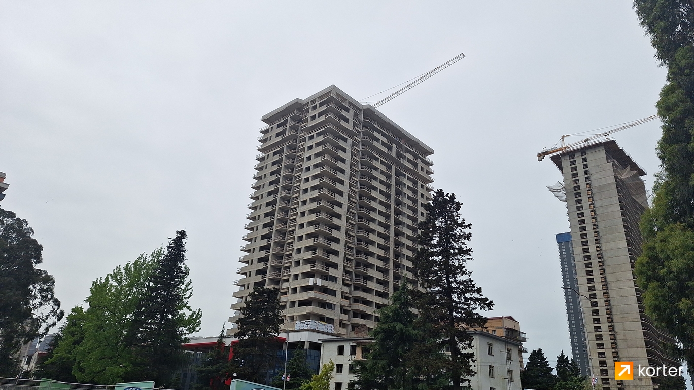 მშენებლობის პროცესი Arcon Batumi Residence - რაკურსი 9, April 2024