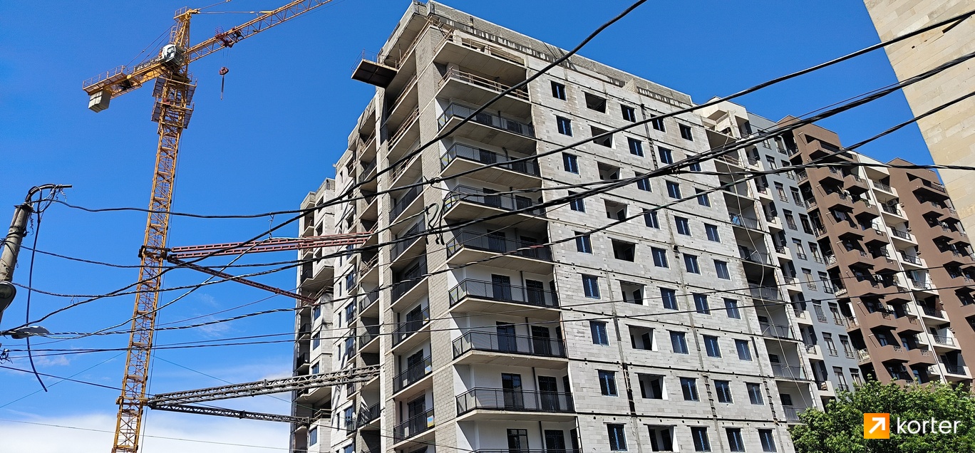 მშენებლობის პროცესი White Square Qavtaradze - რაკურსი 1, მაისი 2024