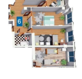 Планировка 4-комнатные квартиры, 139.2 m2 в ЖК Алтай, в г. Бишкека