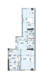 Планировка 2-комнатные квартиры, 88.92 m2 в ЖК Асанбай Сити, в г. Бишкека