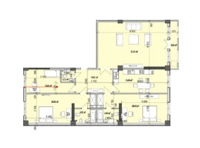 Планировка 4-комнатные квартиры, 171.52 m2 в ЖК Асанбай Сити, в г. Бишкека
