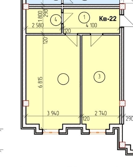 Планировка 1-комнатные квартиры, 56 m2 в ЖК Лотос, в г. Бишкека