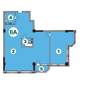 Планировка 3-комнатные квартиры, 136.7 m2 в ЖК Дом на Скрябина, в г. Бишкека