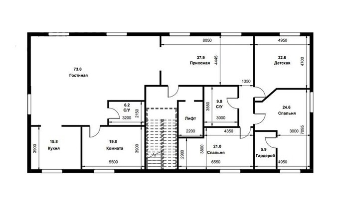 Планировка 5-комнатные квартиры, 242 m2 в ЖК Jaiyk Riverside, в г. Атырау