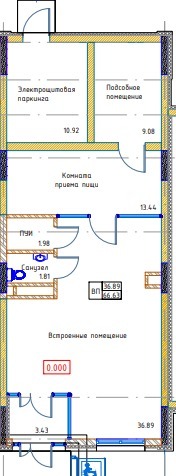 Планировка Коммерческие помещения квартиры, 66.63 m2 в ЖК Sancy, в г. Нур-Султана (Астаны)