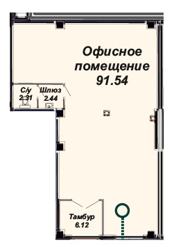 Планировка Коммерческие помещения квартиры, 102.41 m2 в ЖК Silk Way, в г. Нур-Султана (Астаны)