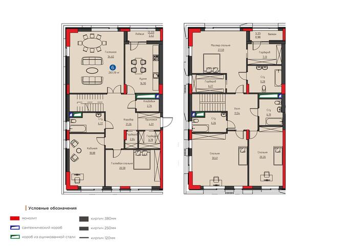 Планировка Пентхаусы квартиры, 235.92 m2 в ЖК Akbulak Riviera, в г. Нур-Султана (Астаны)