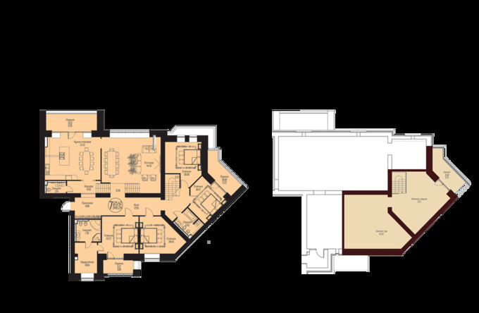 Планировка 7-комнатные квартиры, 340.3 m2 в ЖК 5 Element, в г. Нур-Султана (Астаны)