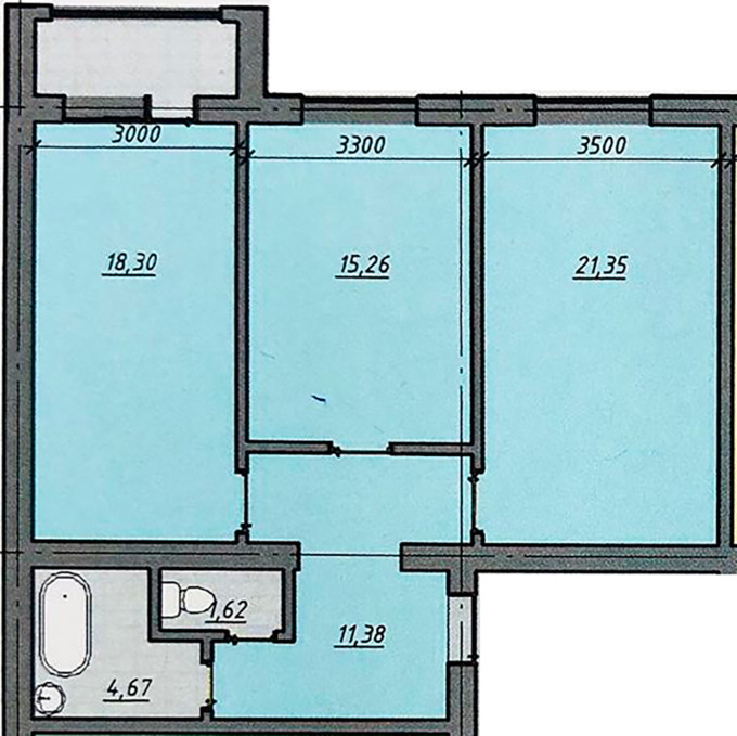 Планировка 2-комнатные квартиры, 75.85 m2 в ЖК Акмаржан, в г. Атырау