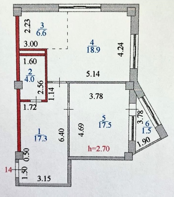 Планировка 2-комнатные квартиры, 65.8 m2 в ЖК Мирадж, в г. Нур-Султана (Астаны)