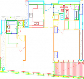 Планировка 3-комнатные квартиры, 122.7 m2 в ЖК Esentai Apartments, в г. Алматы