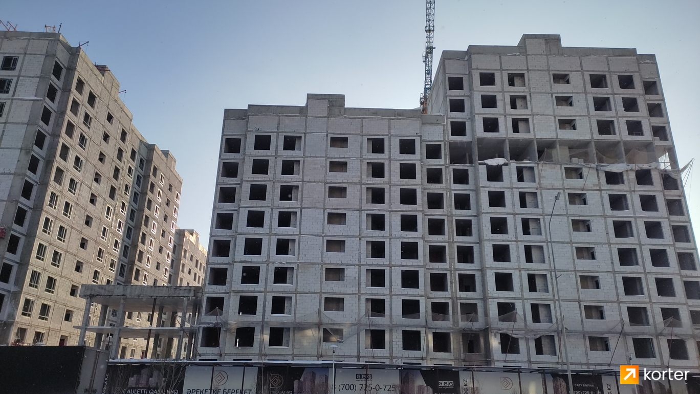 Ход строительства ЖК Dauletti Qalashyq - Ракурс 2, январь 2024