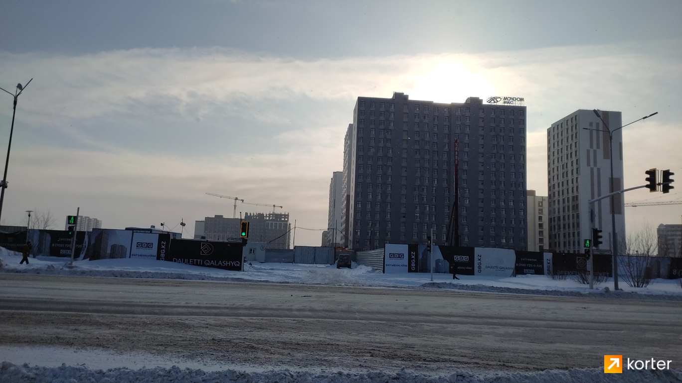 Ход строительства ЖК Dauletti Qalashyq - Ракурс 9, январь 2024