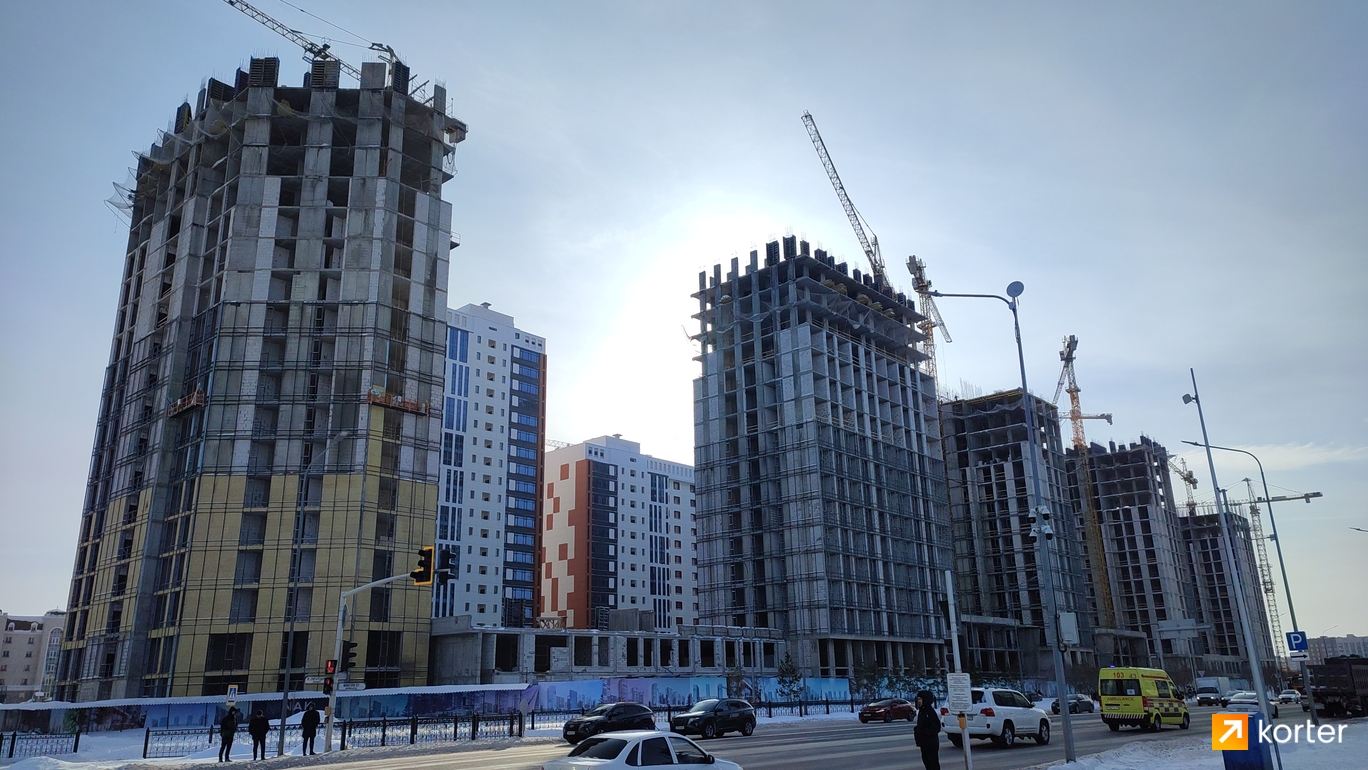 Ход строительства ЖК Arai Towers - Ракурс 1, февраль 2024