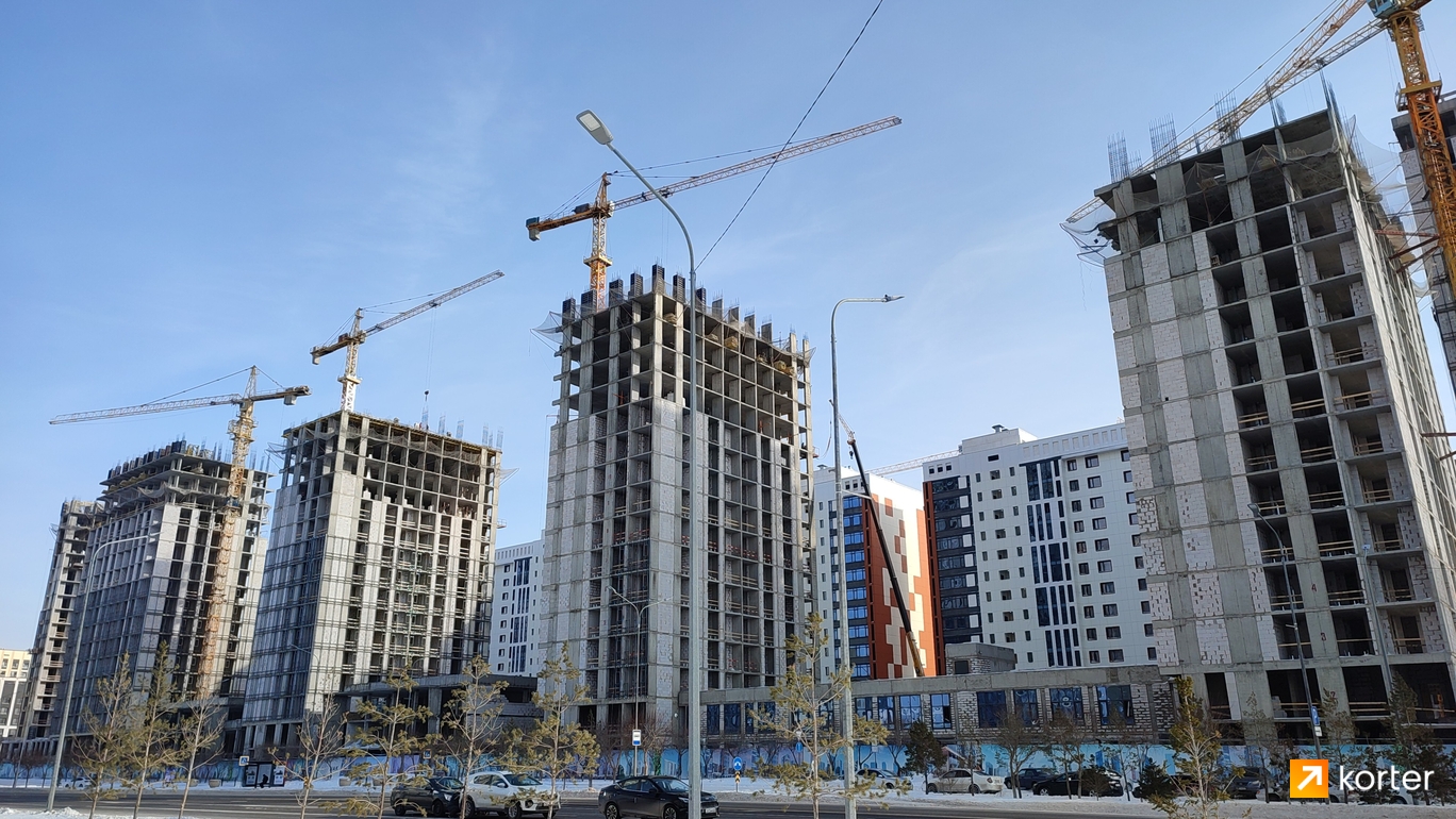 Ход строительства ЖК Arai Towers - Ракурс 2, февраль 2024