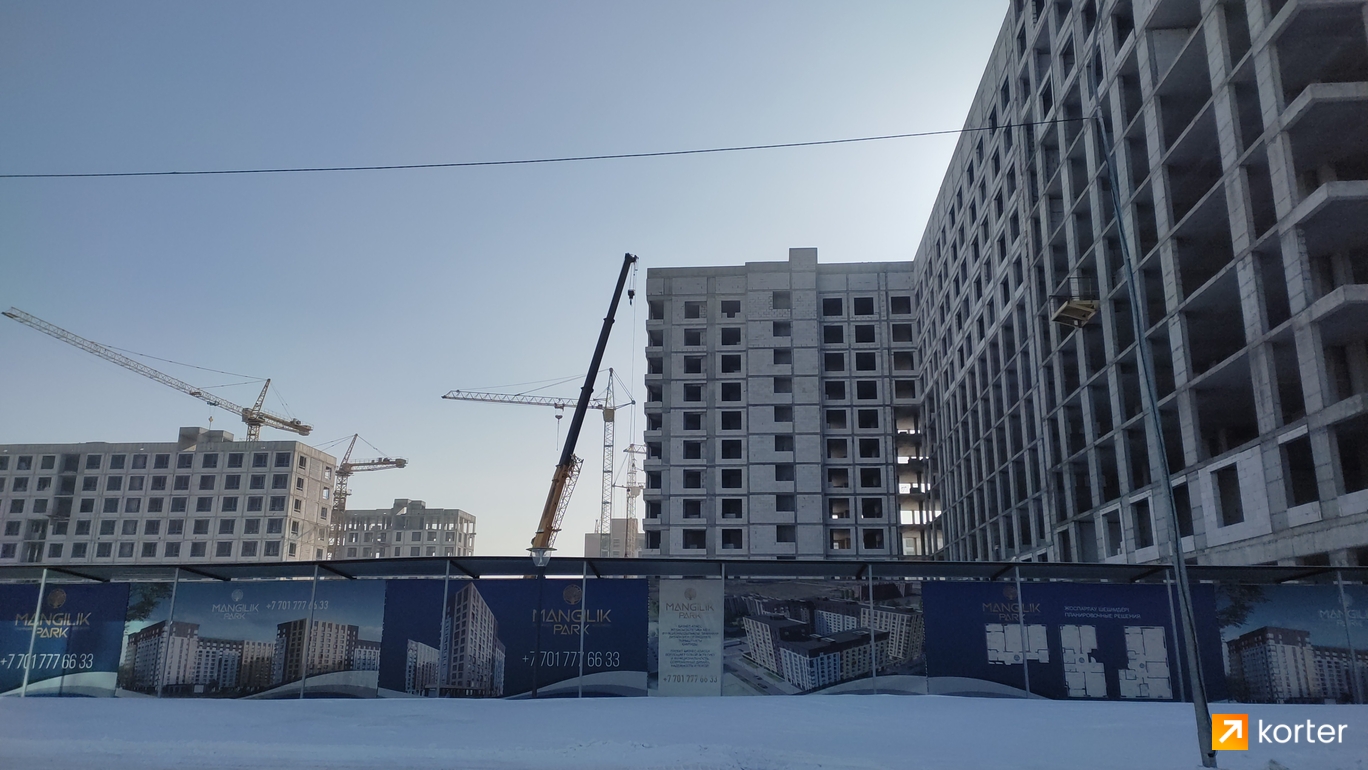 Ход строительства ЖК Mangilik Park - Ракурс 6, февраль 2024