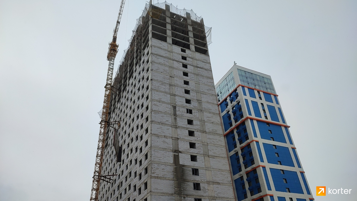 Ход строительства Апарт-отель YE`S Астана - Ракурс 5, март 2024