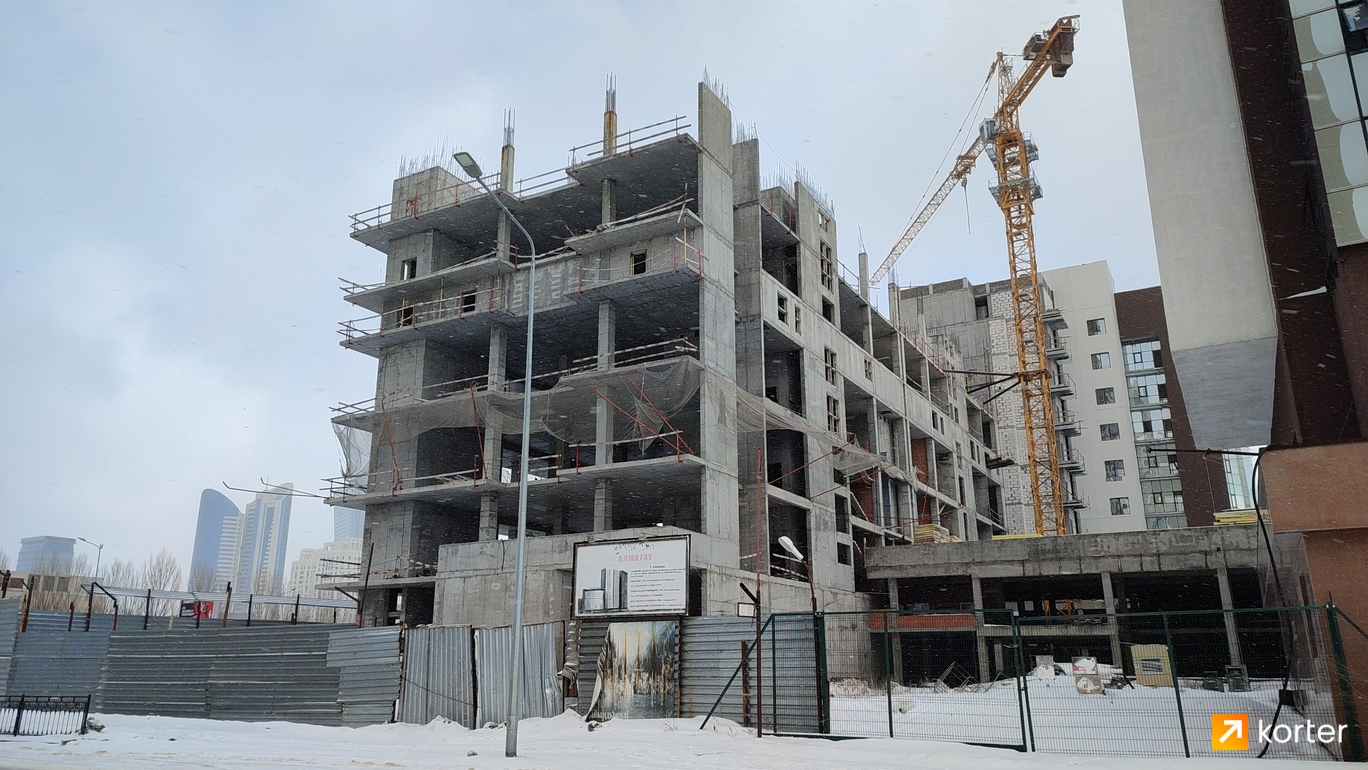 Ход строительства ЖК Алматау - Ракурс 7, март 2024