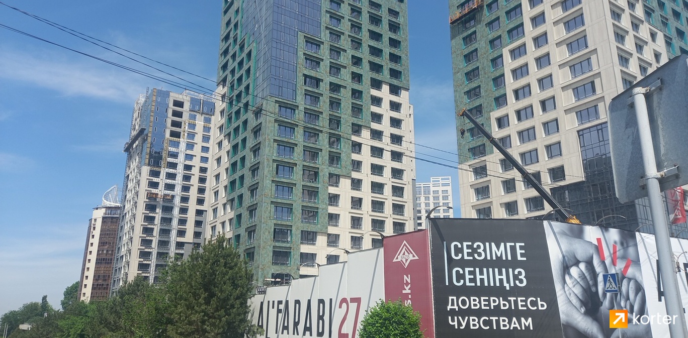 Ход строительства ЖК Al'Farabi 27 - Ракурс 2, май 2024