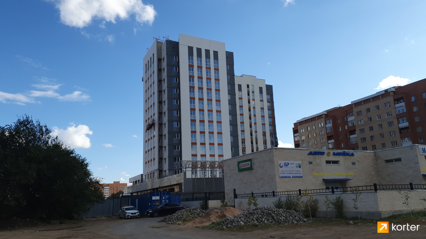 Ход строительства ЖК на Кошкарбаева / Айнаколь - Ракурс 7, сентябрь 2020