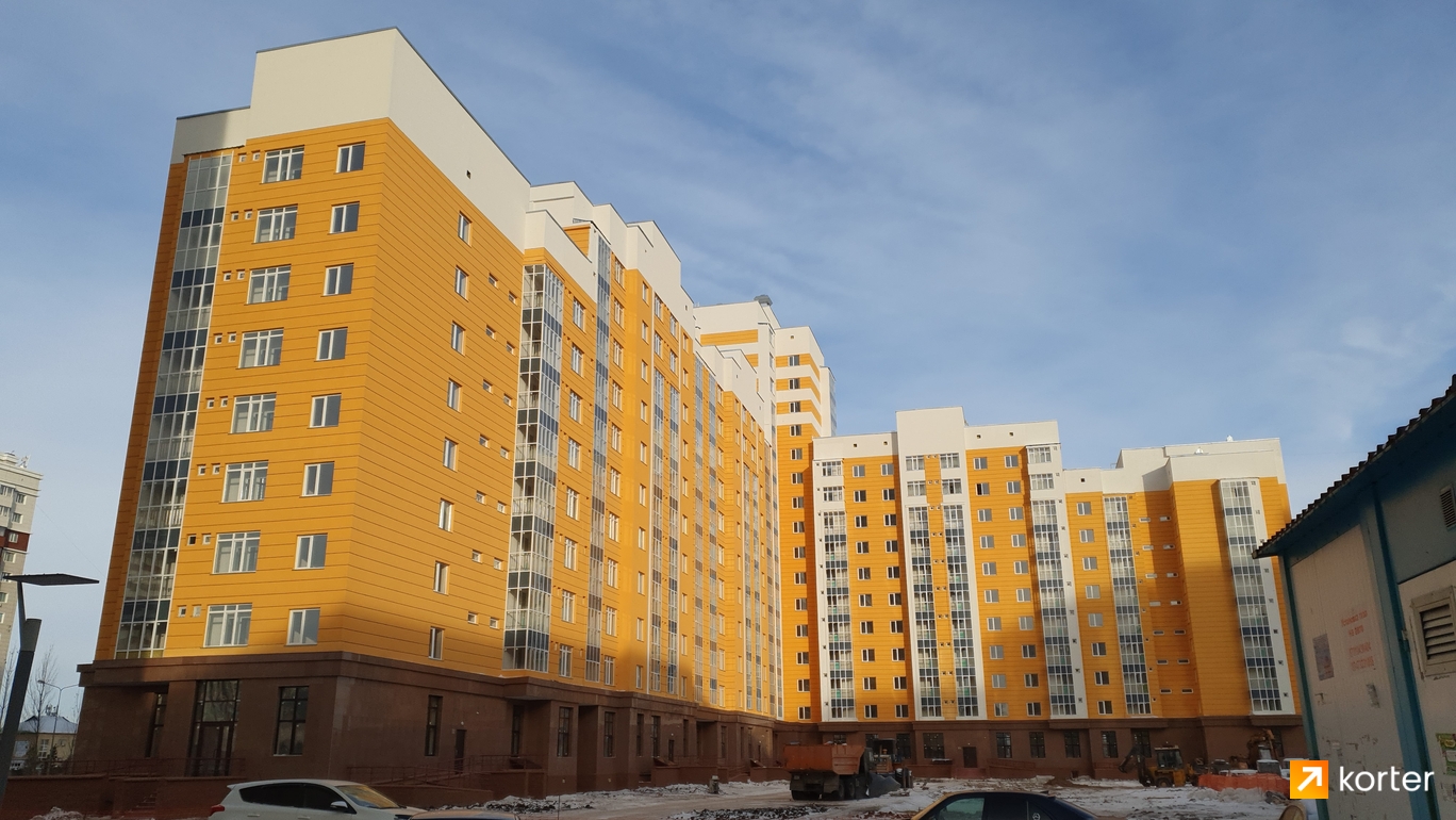 Ход строительства ЖК на Кошкарбаева - Кордай - Ракурс 3, январь 2021