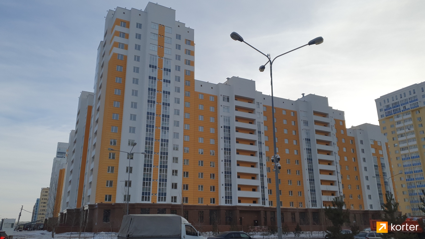 Ход строительства ЖК на Кошкарбаева - Кордай - Ракурс 8, январь 2021