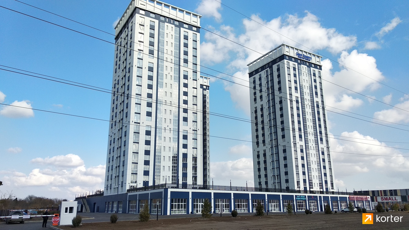 Ход строительства ЖК Sani Towers - Ракурс 1, октябрь 2021